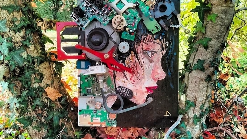 Peinture authentique Art Rock 33 tours